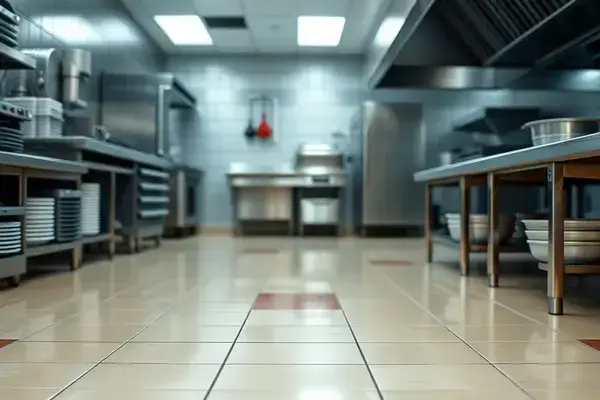 Restaurant kitchen floor cleaning